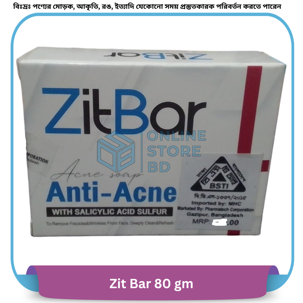 Zit Bar Anti Acne Soap 80 gm